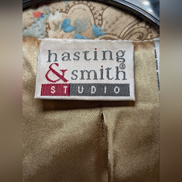 Vintage Hasting & Smith Quilted Floral Jacket Grandmacore Cottagecore Blue Rose - Picture 4 of 7